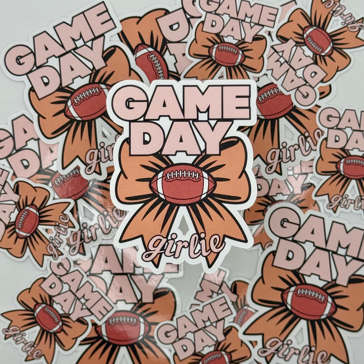 Game Day Girlie Bow Sticker