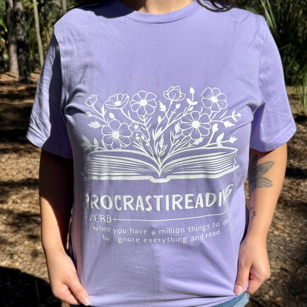 Procrastireading Floral Graphic Tee