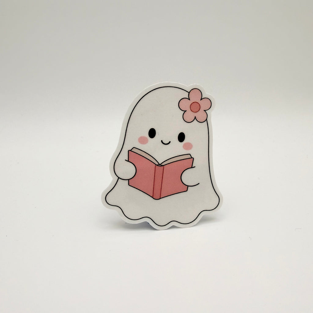 Book Lover Ghost Sticker