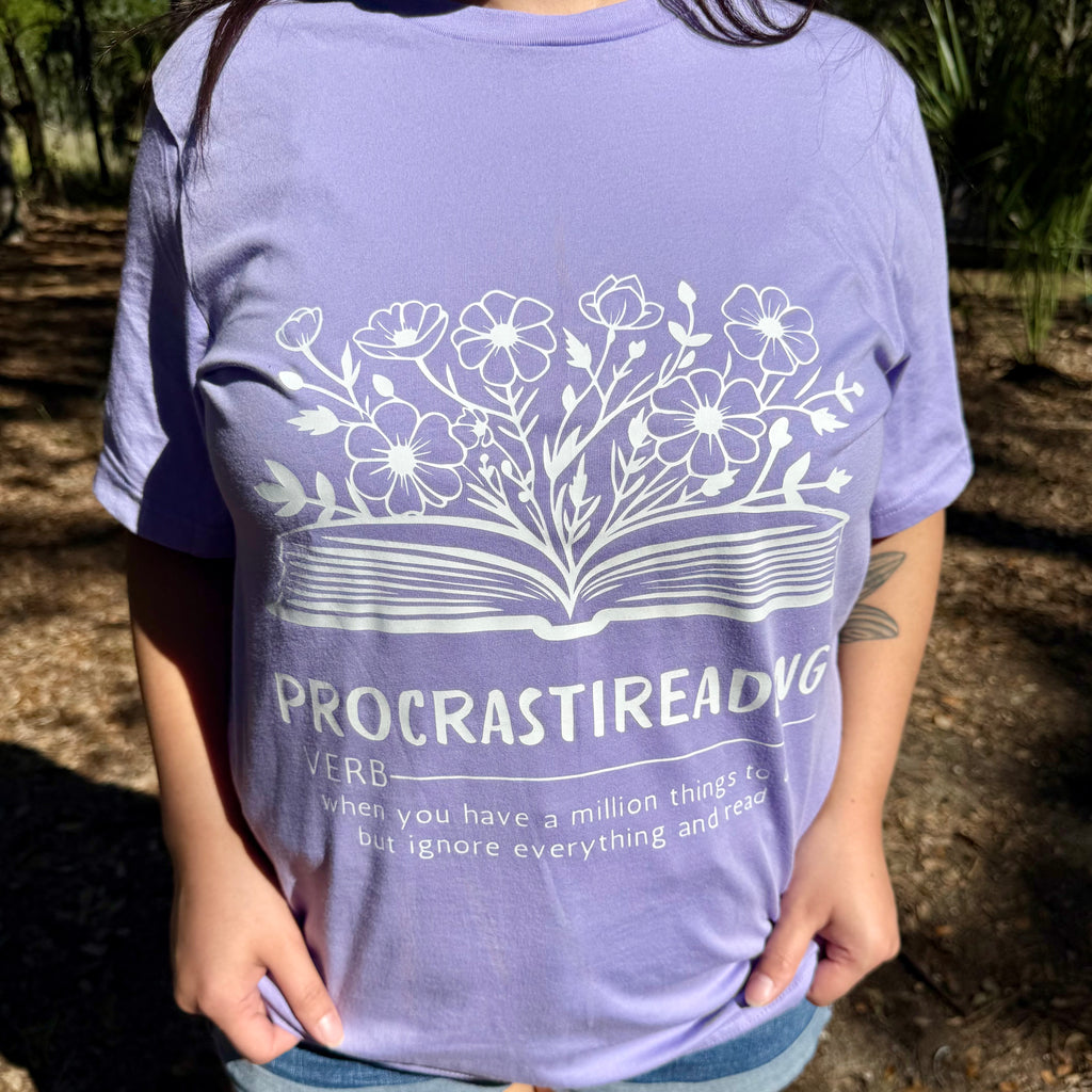 Procrastireading Floral Graphic Tee