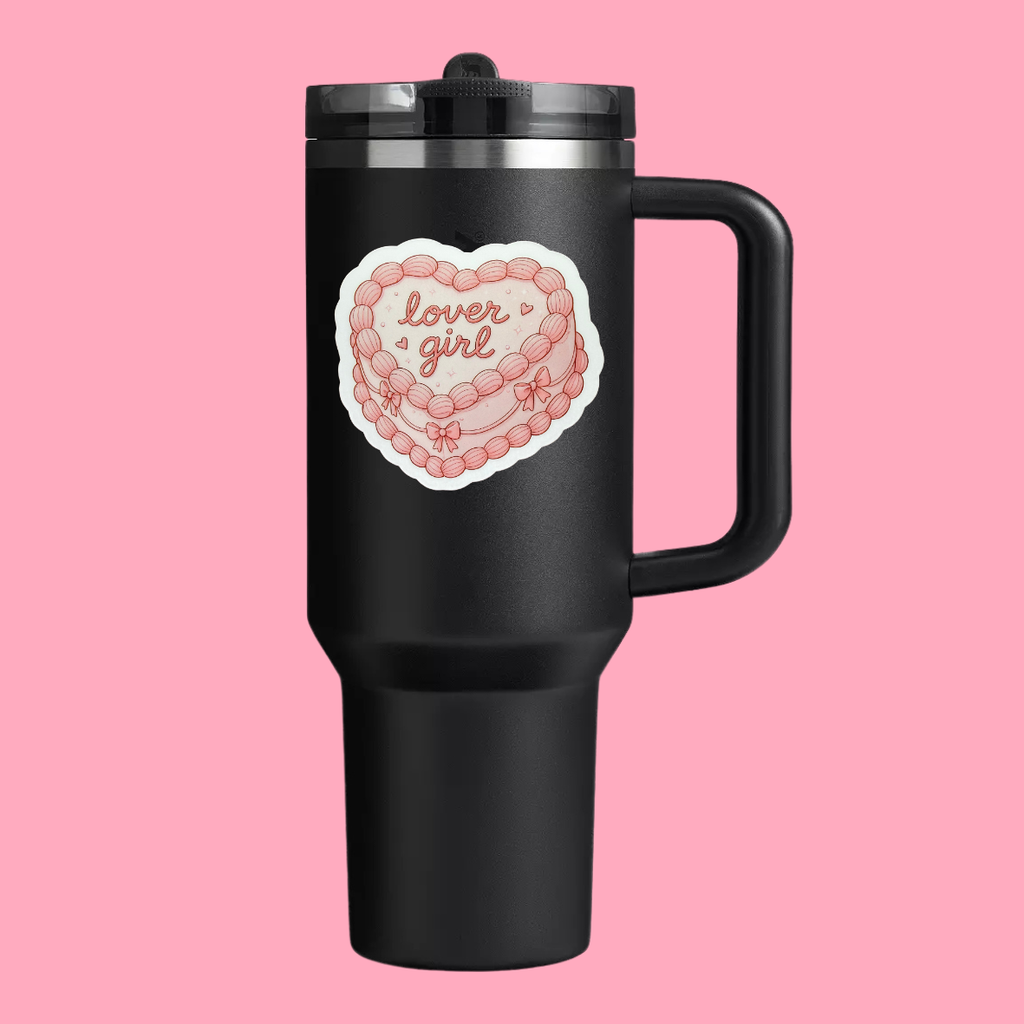 Lover Girl Heart Cake Sticker