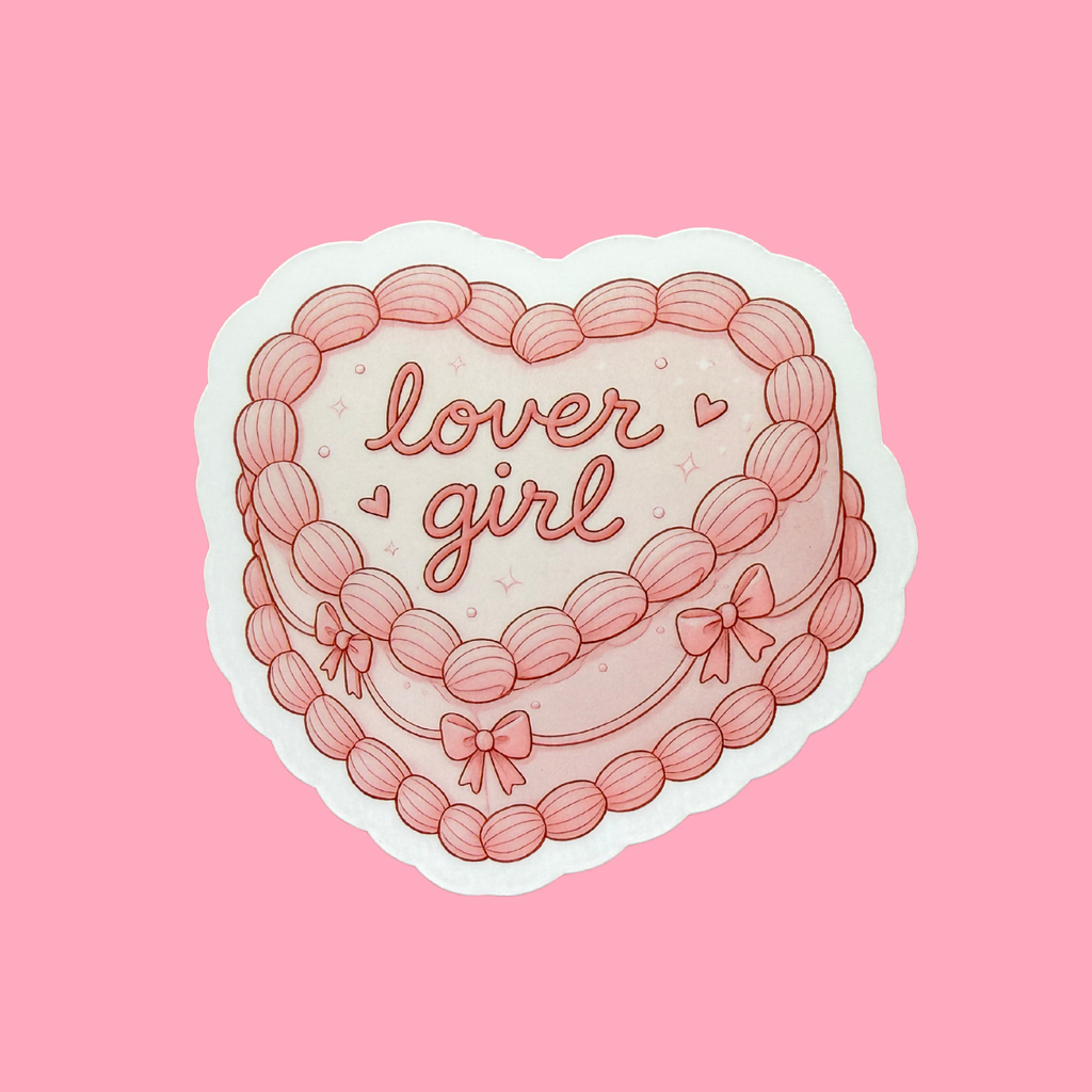 Lover Girl Heart Cake Sticker